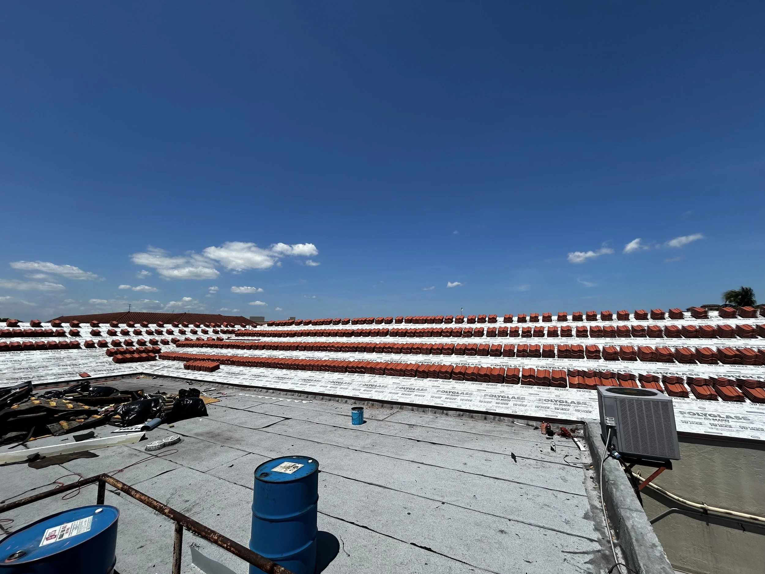 Reroof in progress at Miami Lakes Hotel