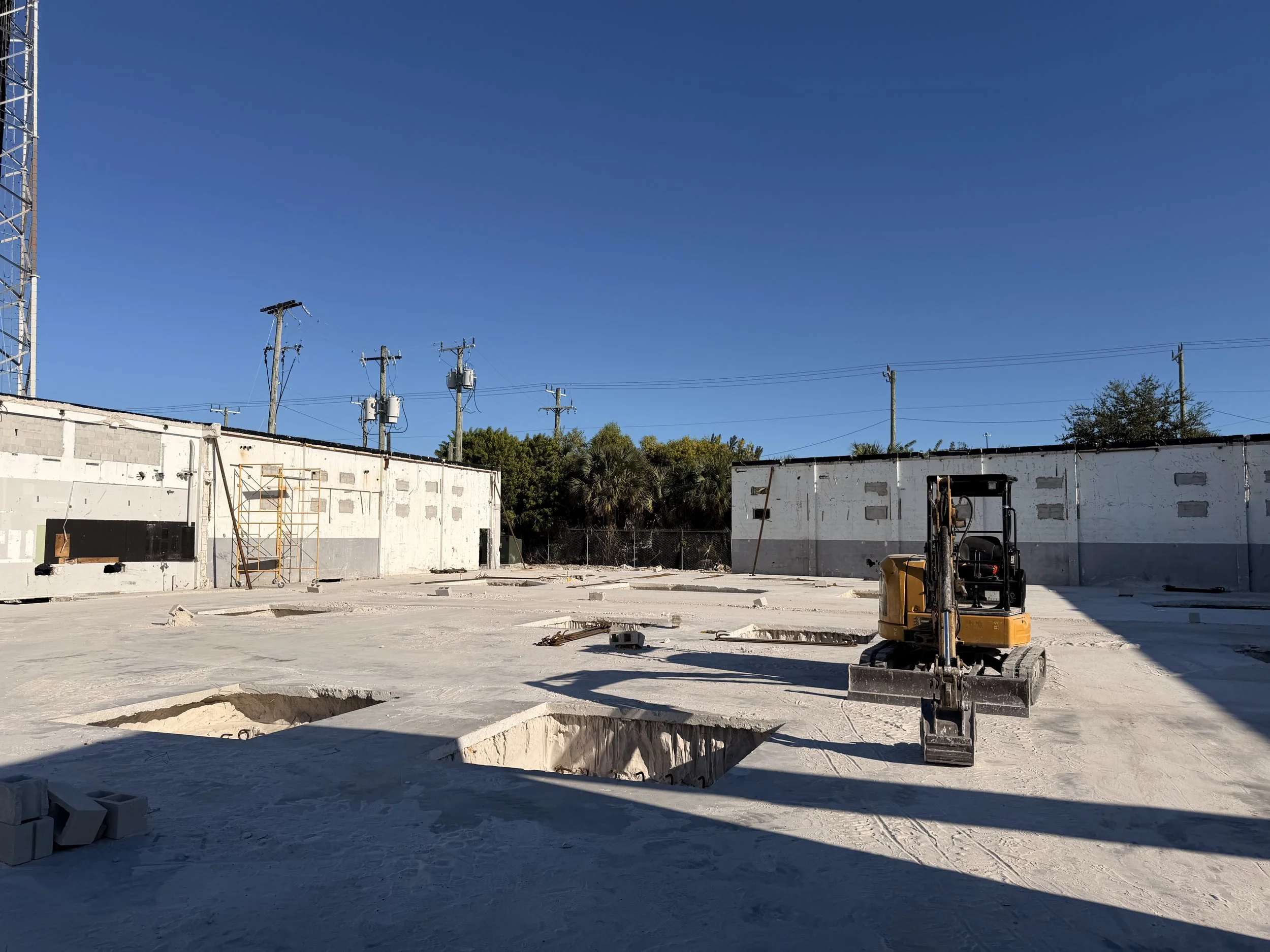 Structural work in progress new construction Data Center in Miami Gardens 