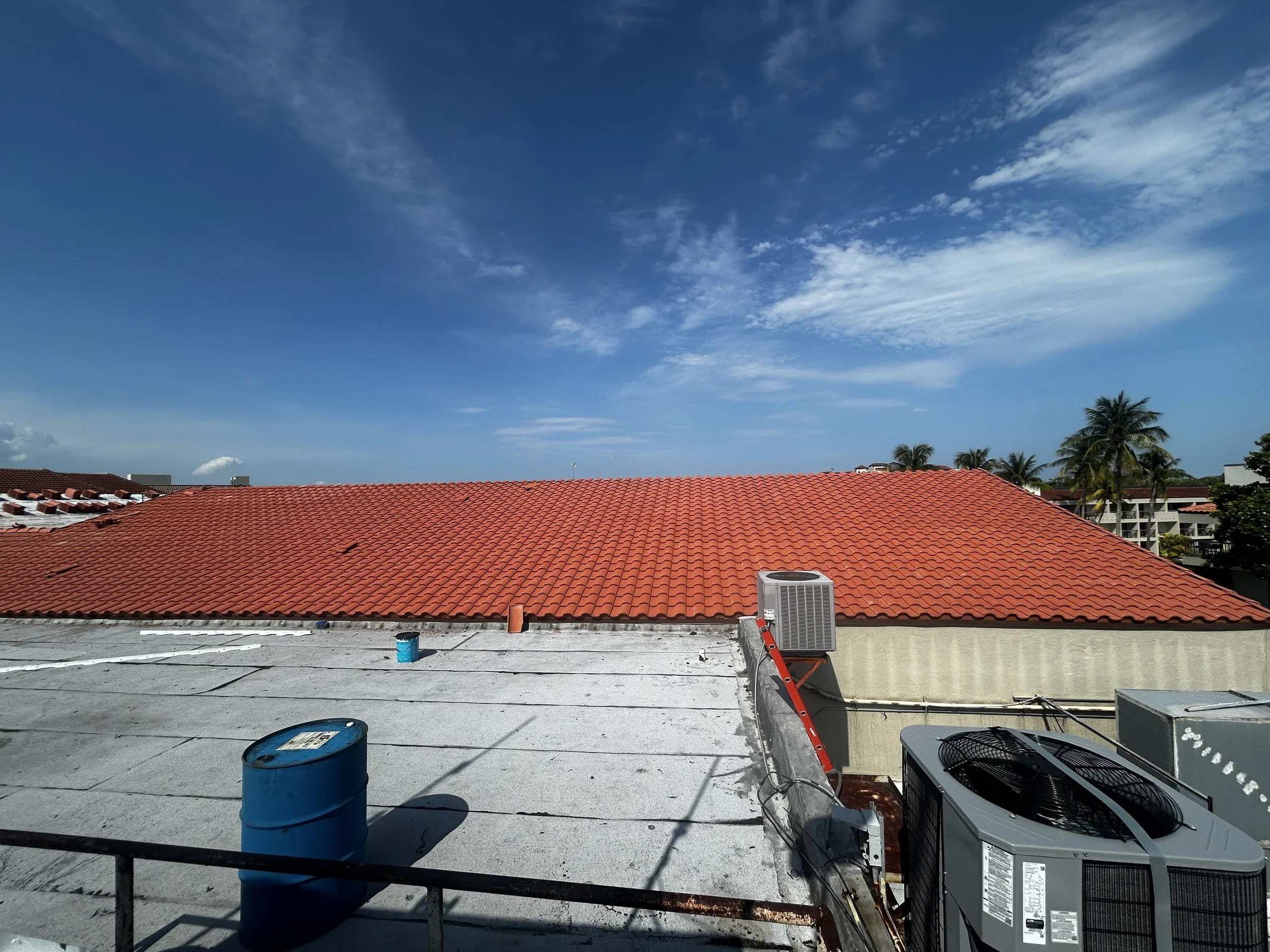 Reroof in progress at Miami Lakes Hotel