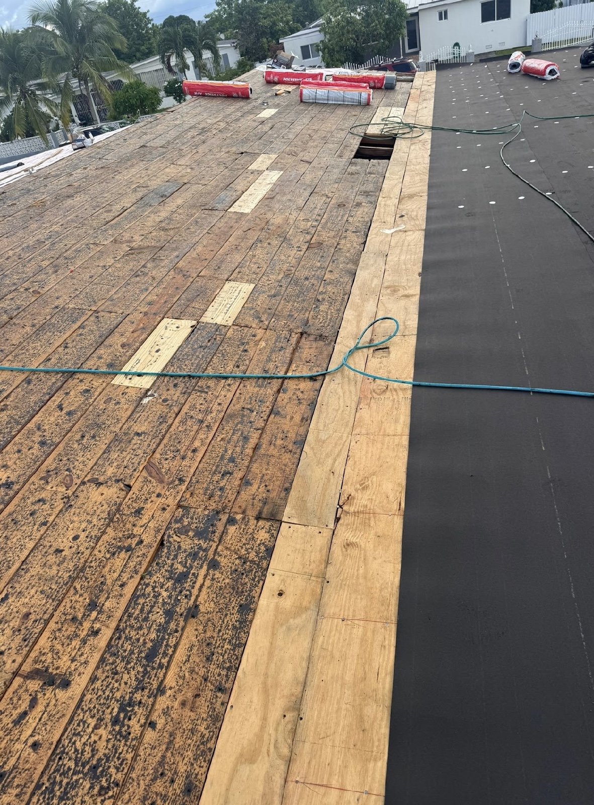 New metal roof in progress in Miami Gardens