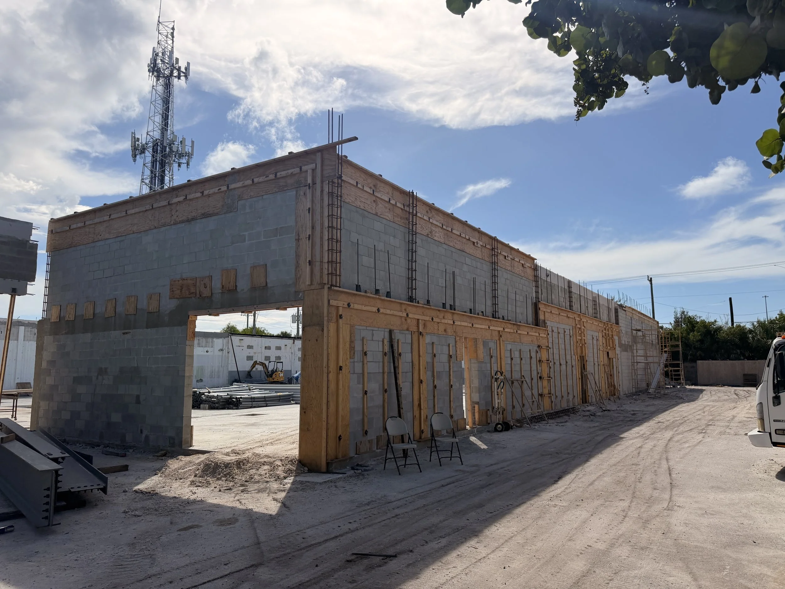 Structural work in progress new construction Data Center in Miami Gardens 