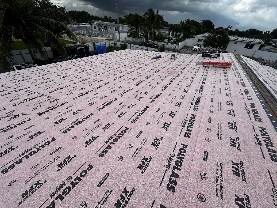New metal roof in progress in Miami Gardens