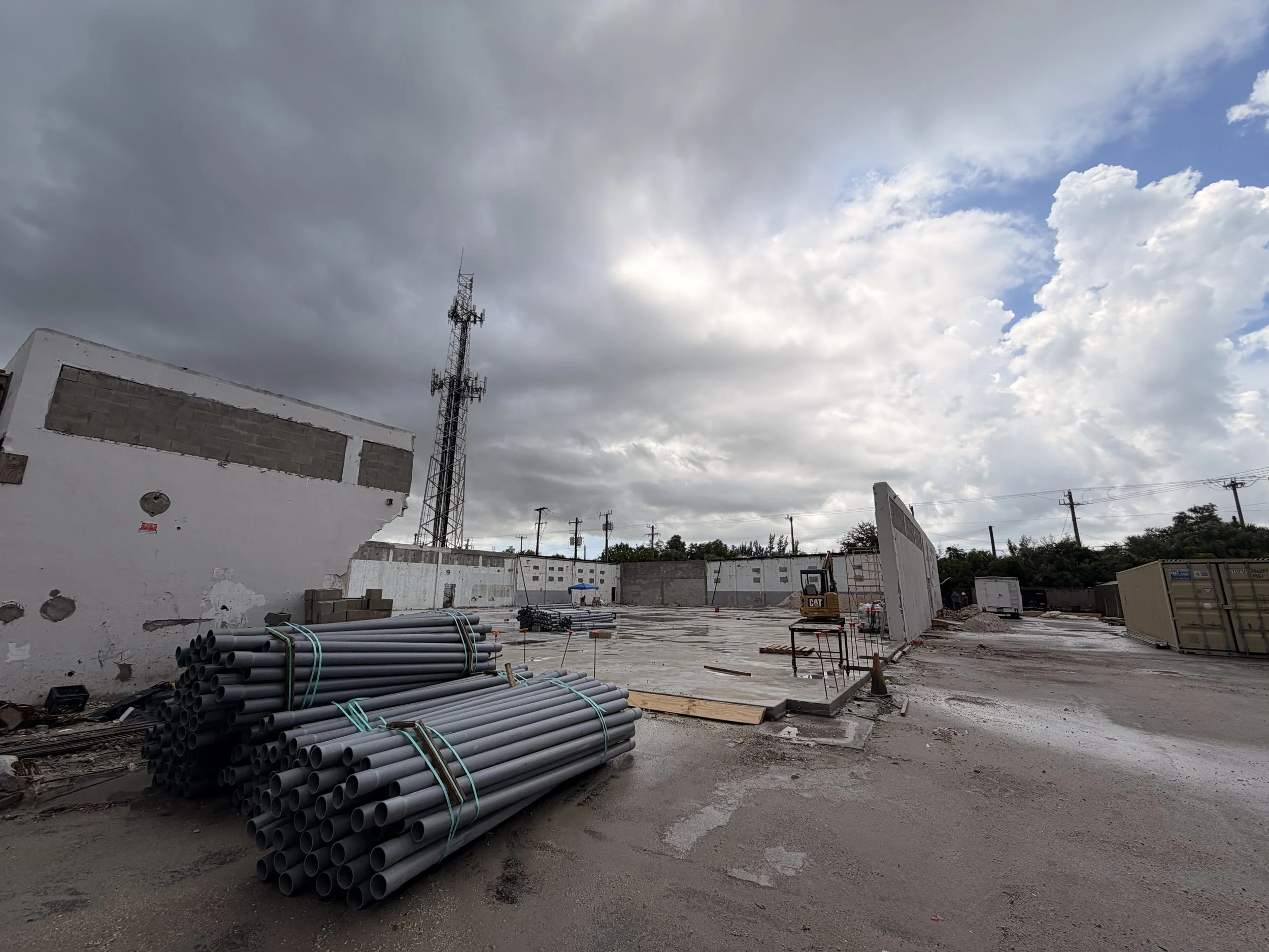 Structural work in progress new construction Data Center in Miami Gardens 