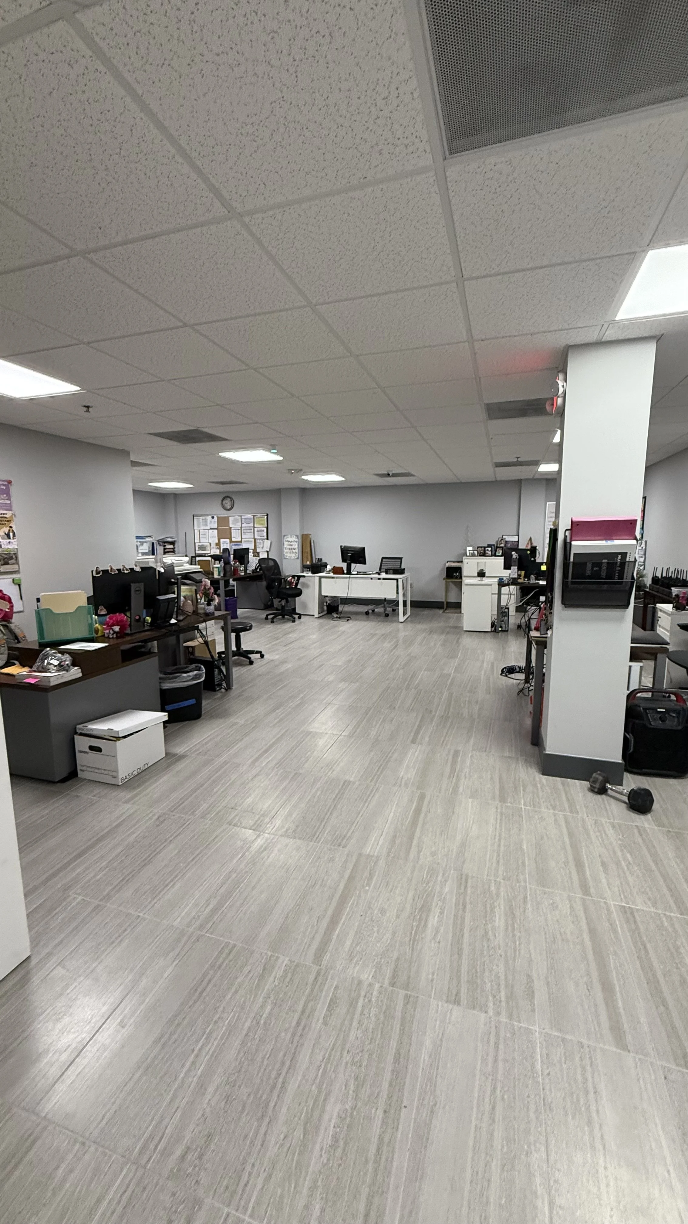 New flooring, baseboards, light panels, and paint in Miami Lakes Athletic Club