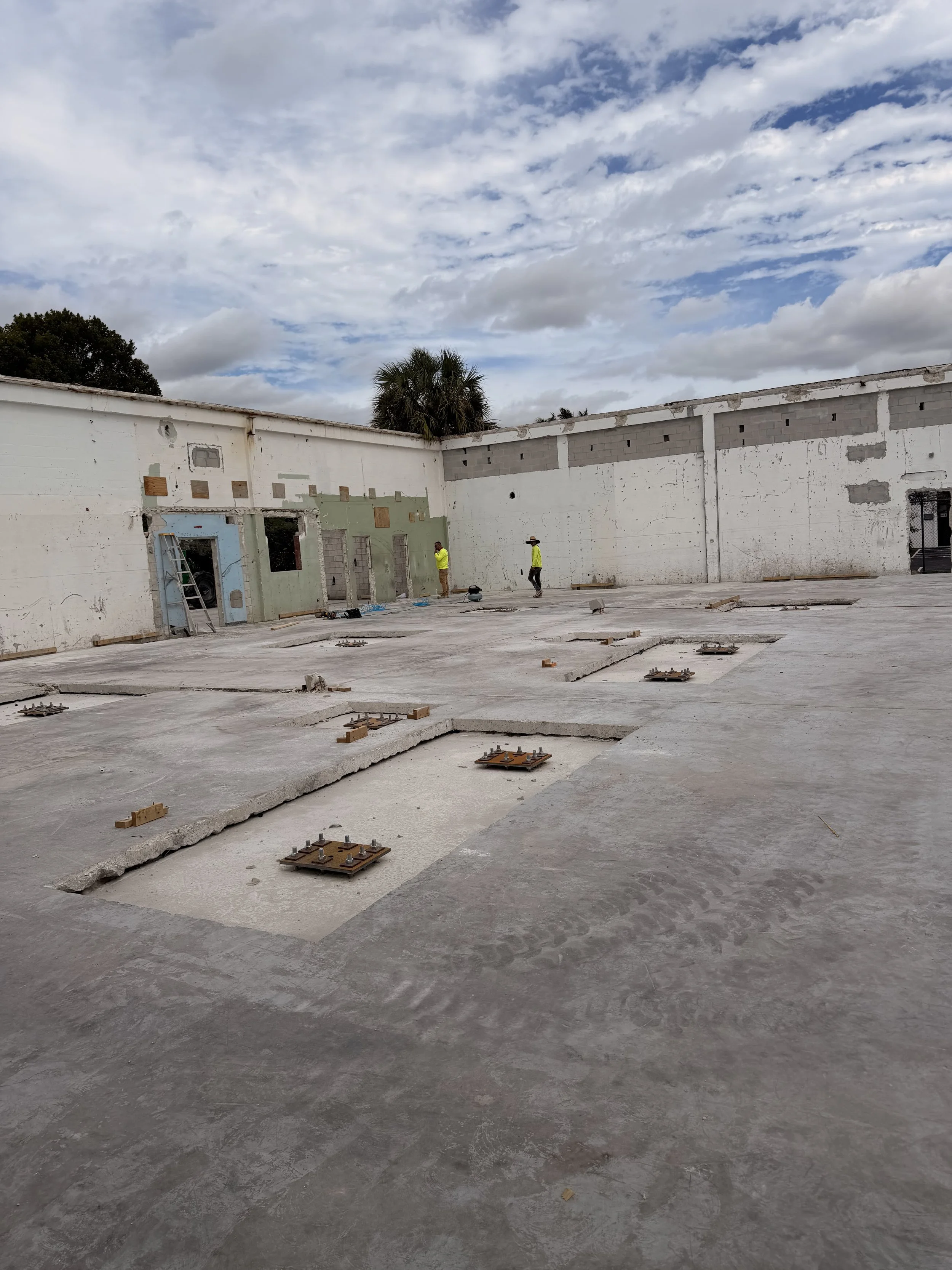 Structural work in progress new construction Data Center in Miami Gardens 
