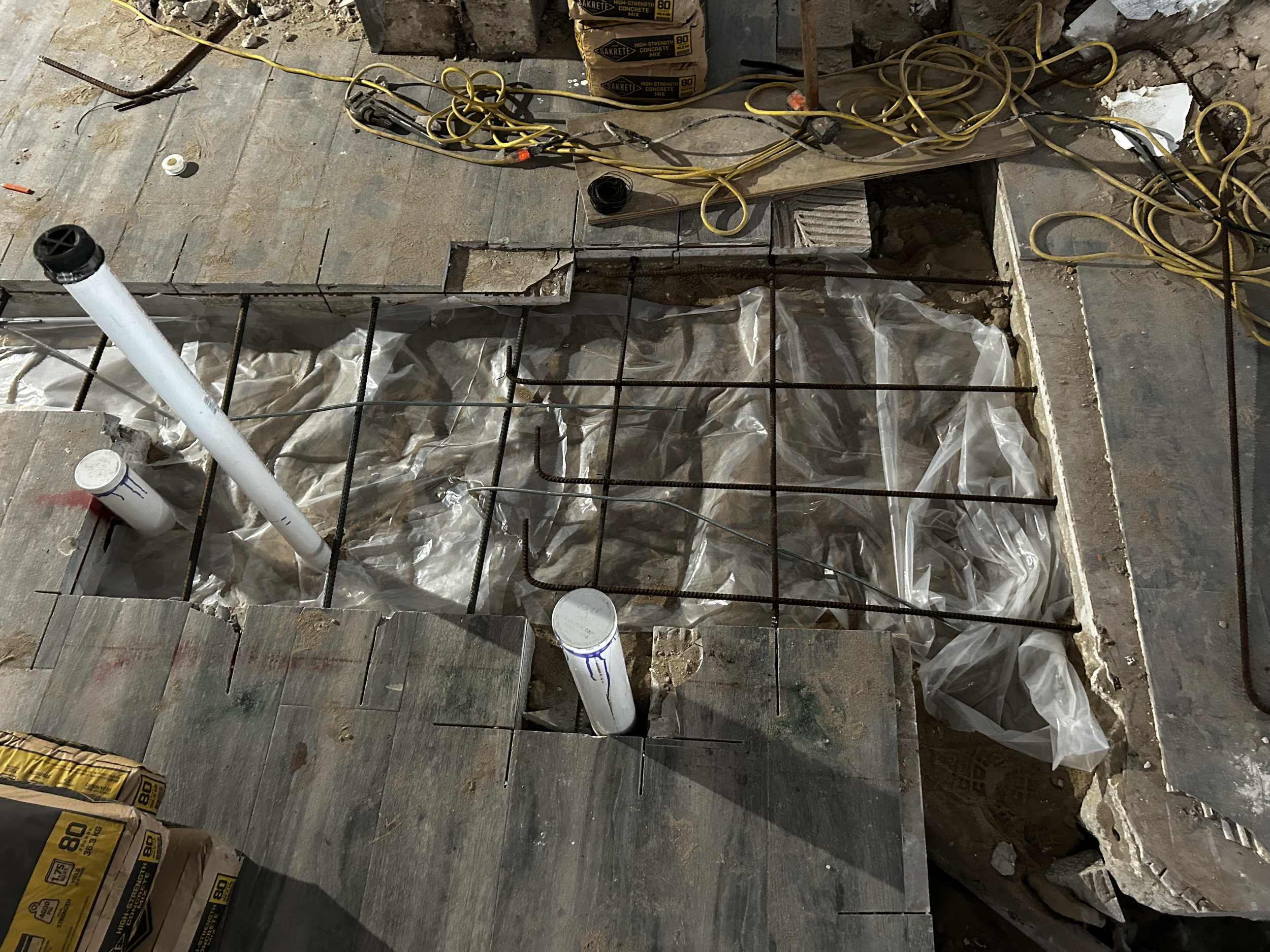 Concrete work in AT&T on Collins Ave