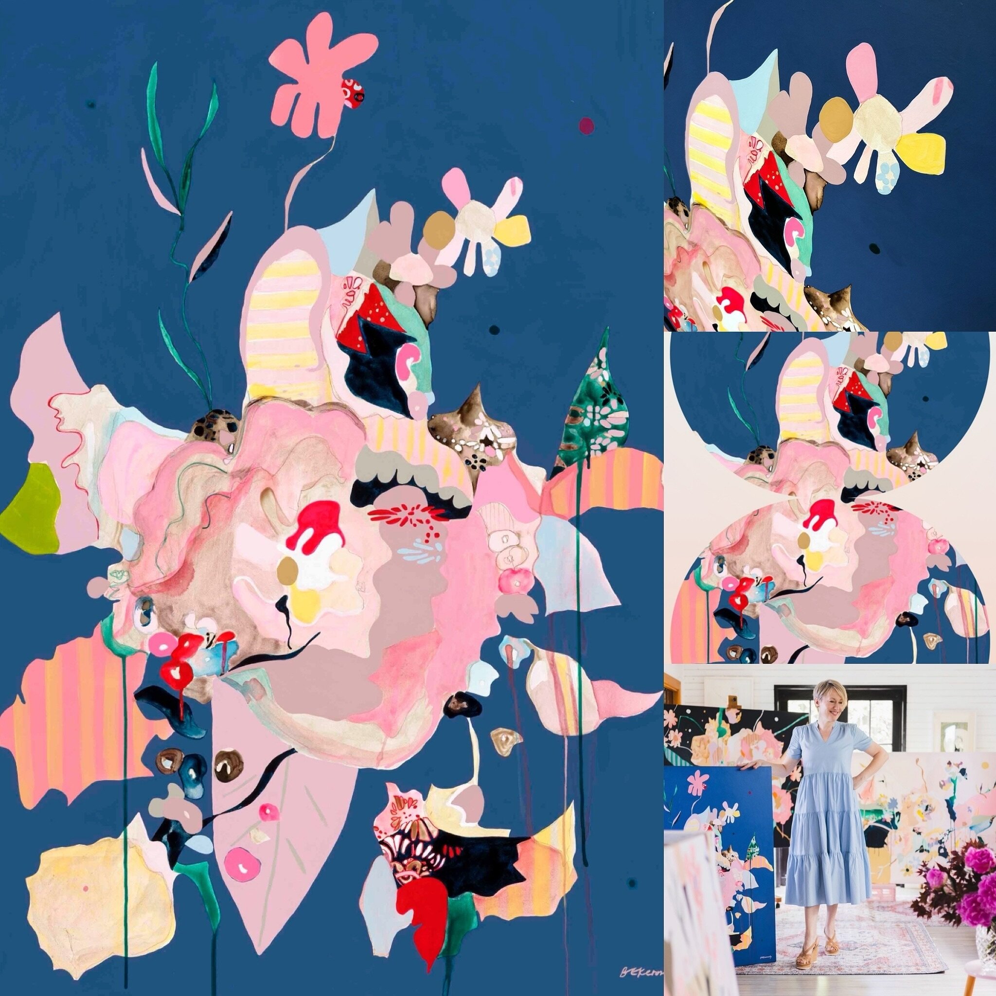 &lsquo;Peony Rose&rsquo; 🩷 122 x 91 cm 
Mixed media on canvas | oak frame 
@antheapolsonart 

#bethkennedyart #botanicalart #australianart #australianartists #colour #colourpop #originalart #originalartists #InteriorDesign 
#painting #art #fineart #