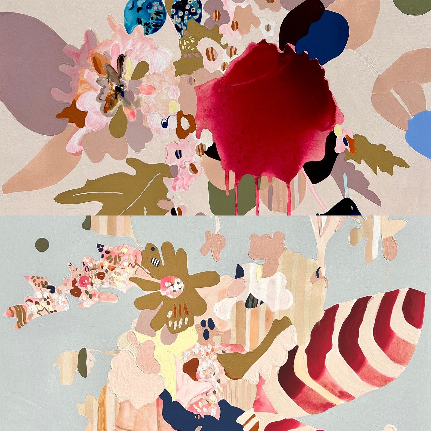 Sale pieces; I have several beautifully framed original paintings that are currently 30% off at DOMO&rsquo;s gorgeous Brissie showroom 🙌🏻
&lsquo;Bramble Blue&rsquo; 100 x 100 cm | oak frame 
now $2030 (was $2900) 
&lsquo;Mulberry Pink&rsquo; 100 x 