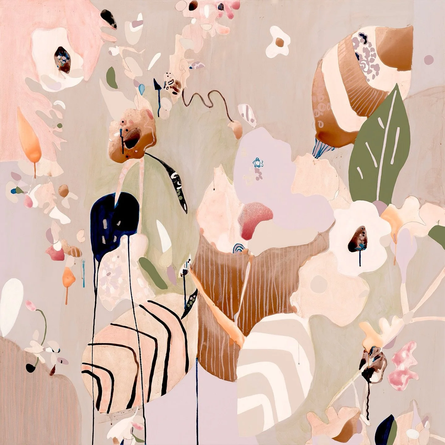 &lsquo;Willow Green&rsquo; 
120 x 120cm
Acrylic, ink, gouache + oil stick on canvas 
Oak frame 
@antheapolsonart 🍂 

#bethkennedyart #botanicalart #australianart #australianartists #colour #discoverartists #originalart #originalartists #discoverart 
