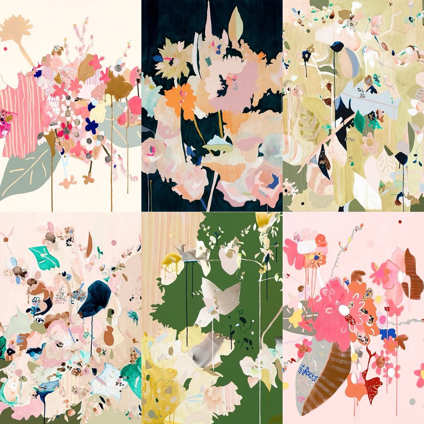 Soft rain is falling here in Brissie&hellip; perfect on a Sunday morning 💙 I love looking through collections of my work and all of the colour obsessions I&rsquo;ve had! I currently have a selection of originals and limited + open edition prints on 