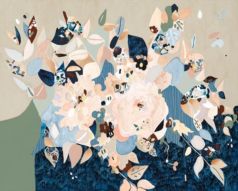Just a couple more paintings to go then I&rsquo;m ready for my June solo exhibition with the wonderful @antheapolsonart 💙 My exhibition is called &lsquo;Afterglow&rsquo; and my exhibition text is below 

This is my &lsquo;Dusty Green + Peach&rsquo; 