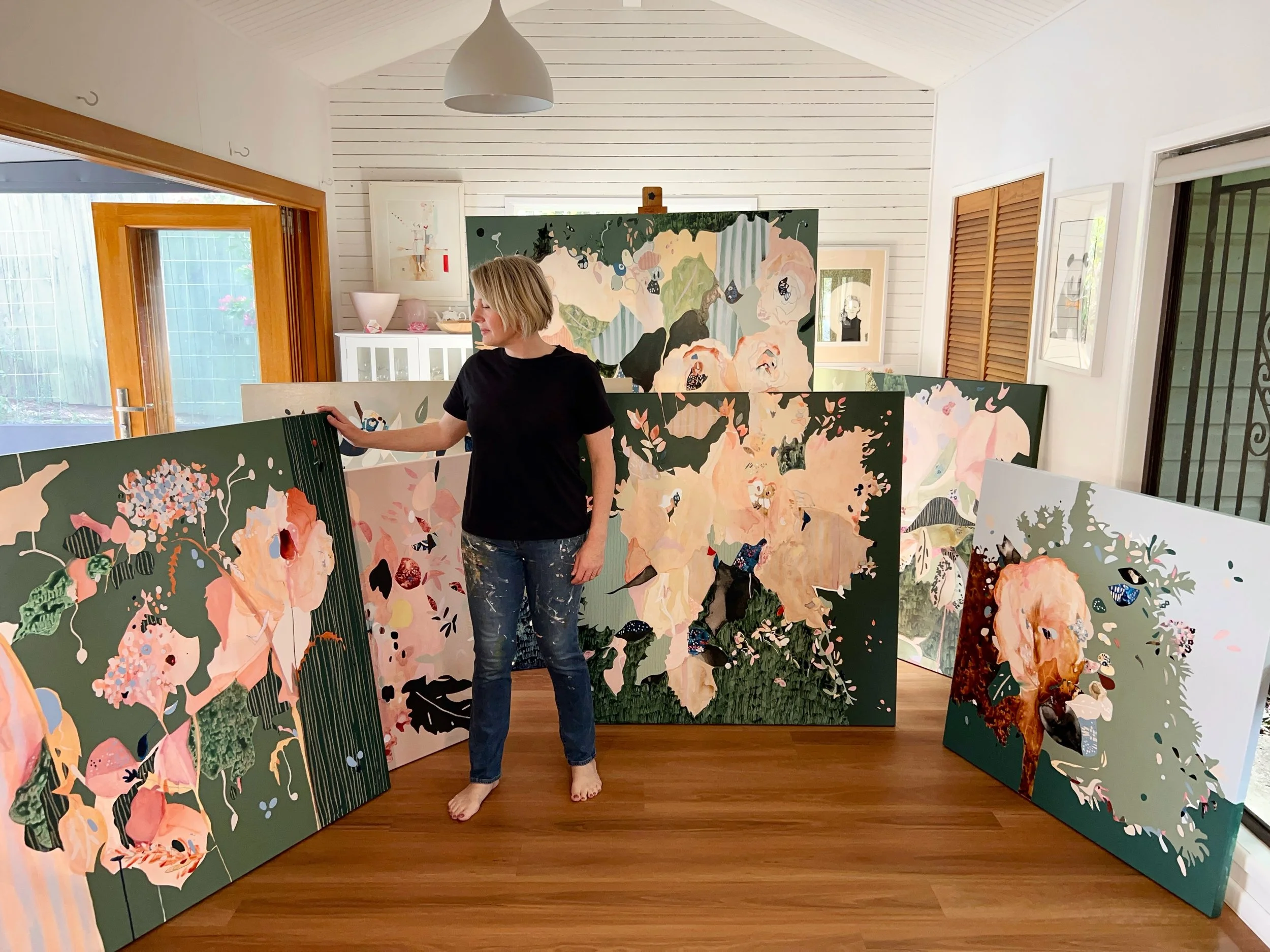 I&rsquo;m varnishing and bubble wrapping all of these paintings today&hellip; I love them all. We&rsquo;ve hung out a lot, we&rsquo;ve laughed, cried, shared many a snack and cuppa and now it&rsquo;s time for them to be on their way&hellip; first sto