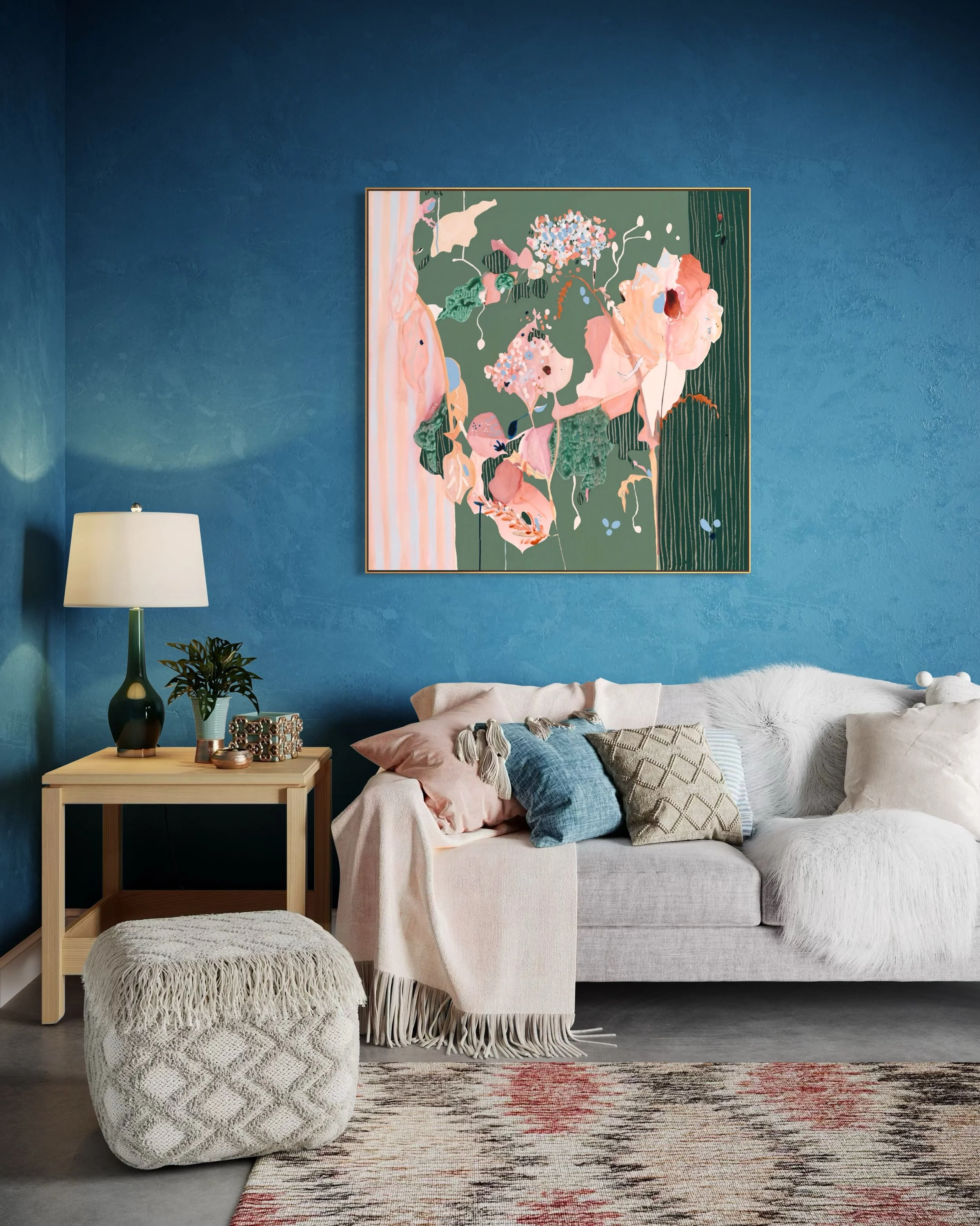 &lsquo;Afterglow&rsquo; (update: SOLD) 
122 x 122cm
Mixed media on canvas 
Oak frame 
@antheapolsonart 

#bethkennedyart #antheapolsonart