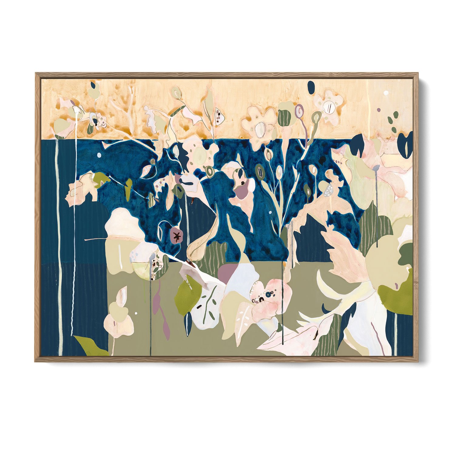 'Cloud Blue 2'
Acrylic, ink, gouache and oil stick on canvas
$3200
91 x 122cm
Oak frame 