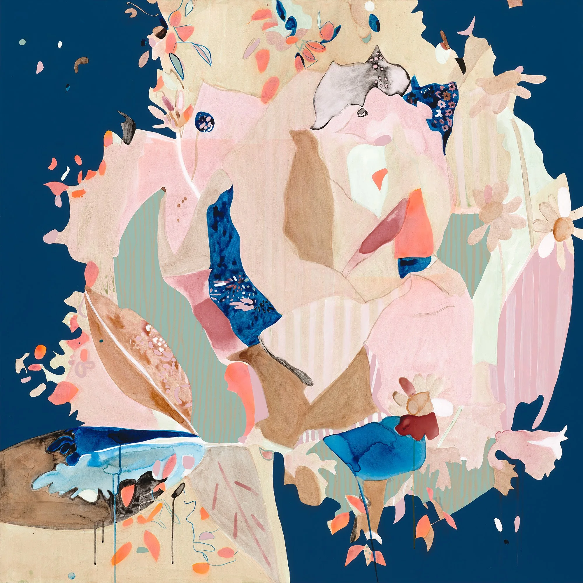 'Sea Glass'
Acrylic, ink, oil stick + gouache on canvas 
$3200
122 x 122cm
