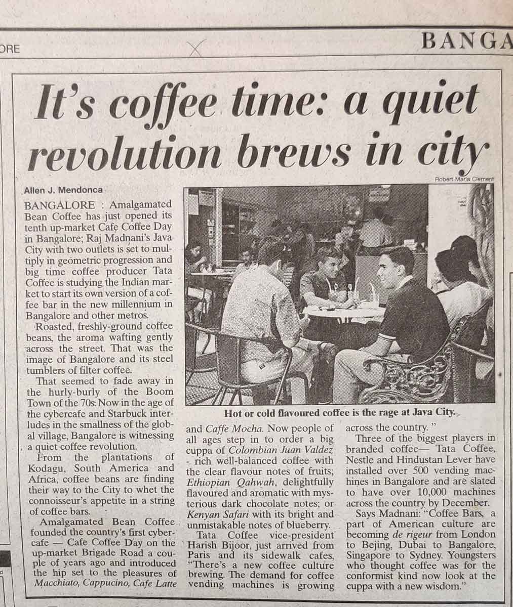 It's Coffee Time: A Quiet Revolution Brews In City