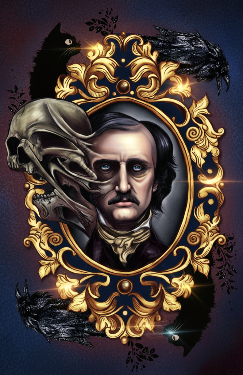 Edgar Allen Poe Frame Sticker