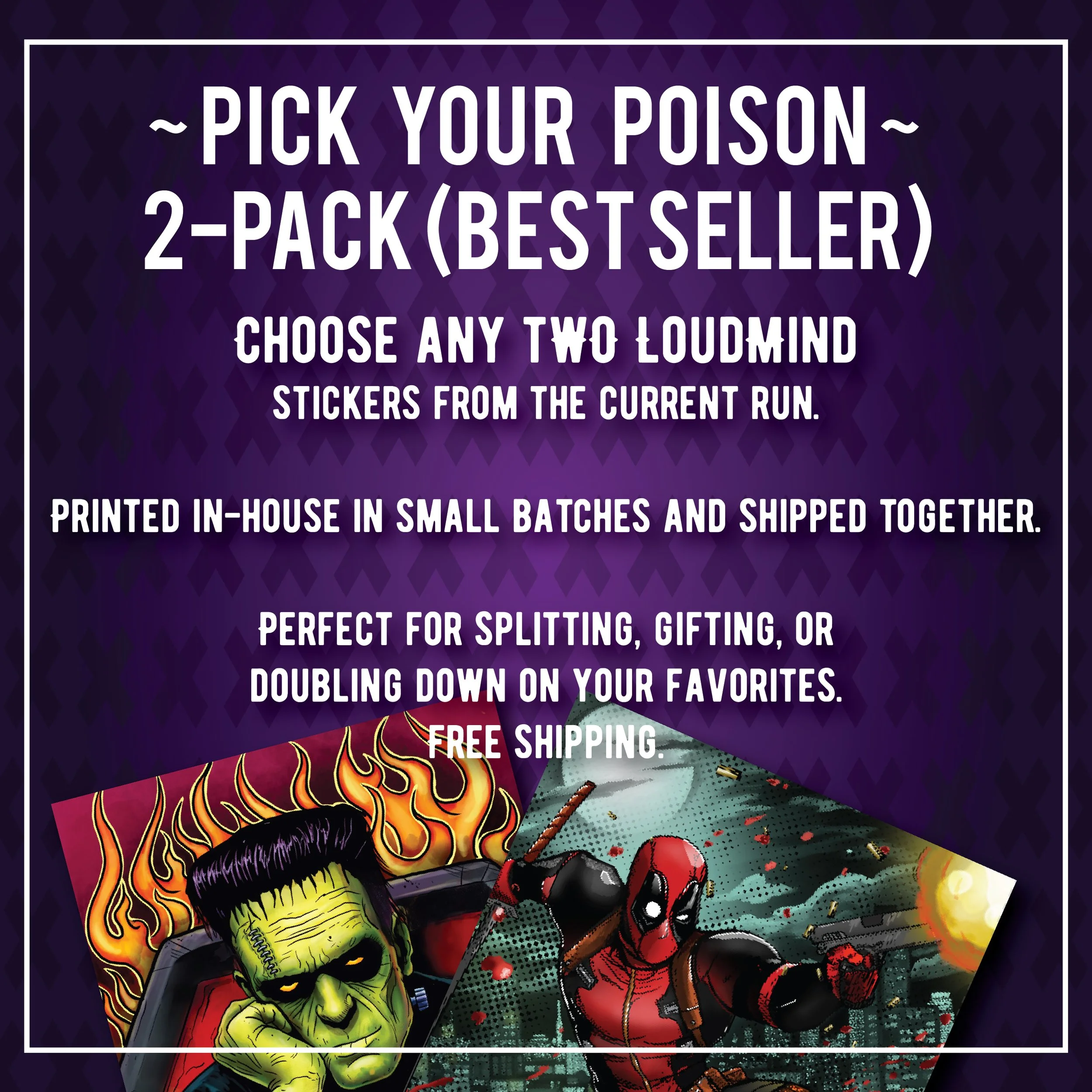 LoudMind “Pick Your Poison” – 2 Sticker Bundle