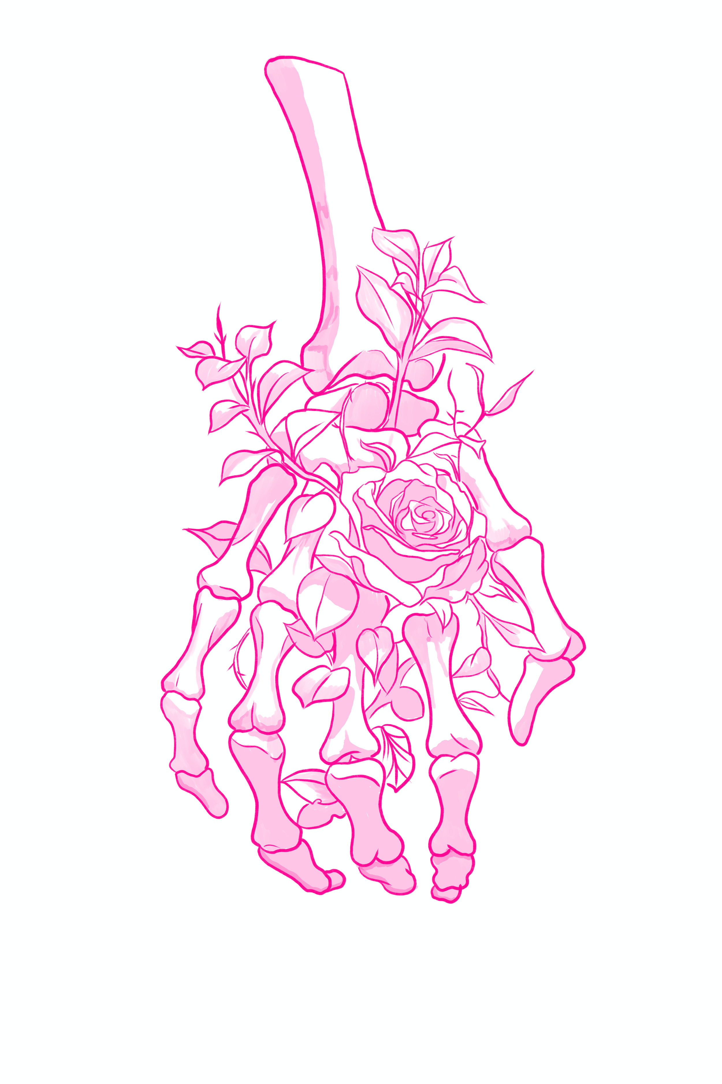 Skeleton hand with Flowers