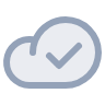 A single gray cloud against a plain white background.