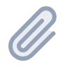A blue-grey picture of a paperclip.