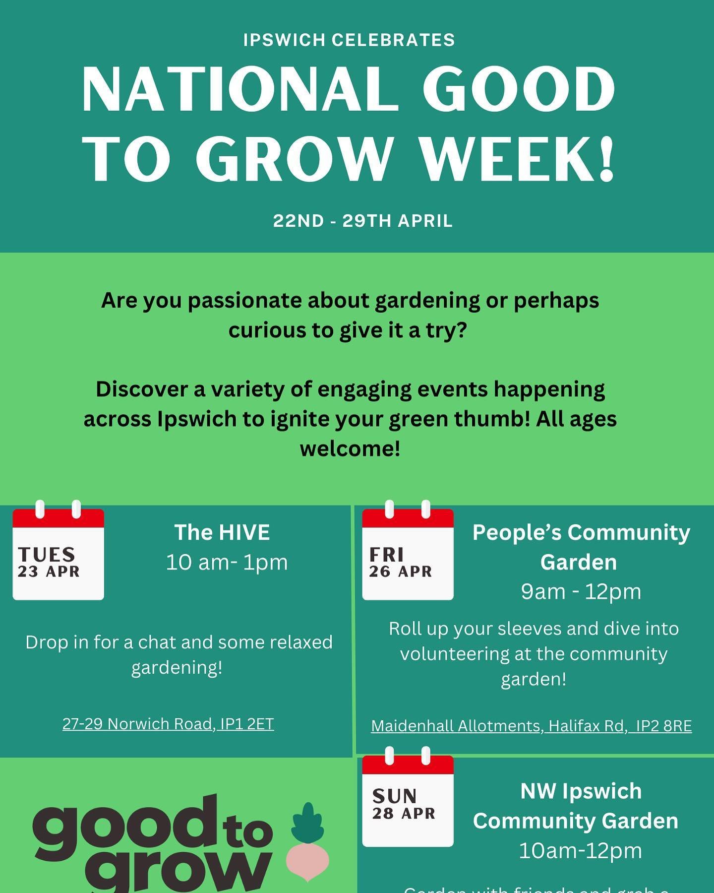 Hey!  It&rsquo;s national good to grow week and we are having a little community garden chat tomorrow as part of our Tuesday social, chance to meet our new garden volunteer and to see what we can get busy with asap! Pop sing 10-1pm. 

And as always w