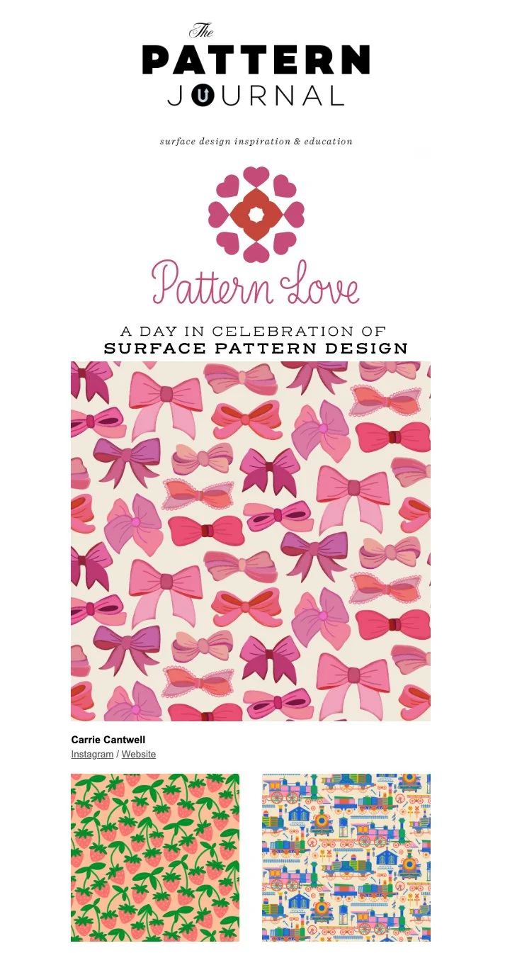 UPPERCASE Pattern Journal page featuring Carrie Cantwell's patterns