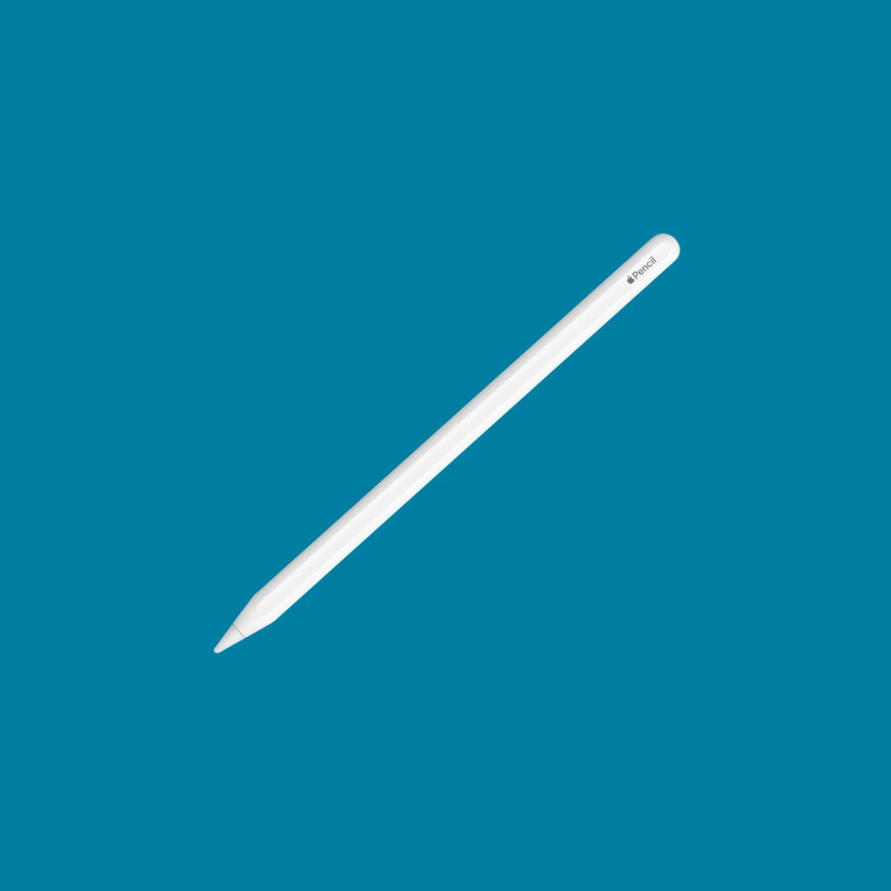 Apple Pencil Pro on a blue background