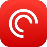 Red app icon with a white concentric circle design.