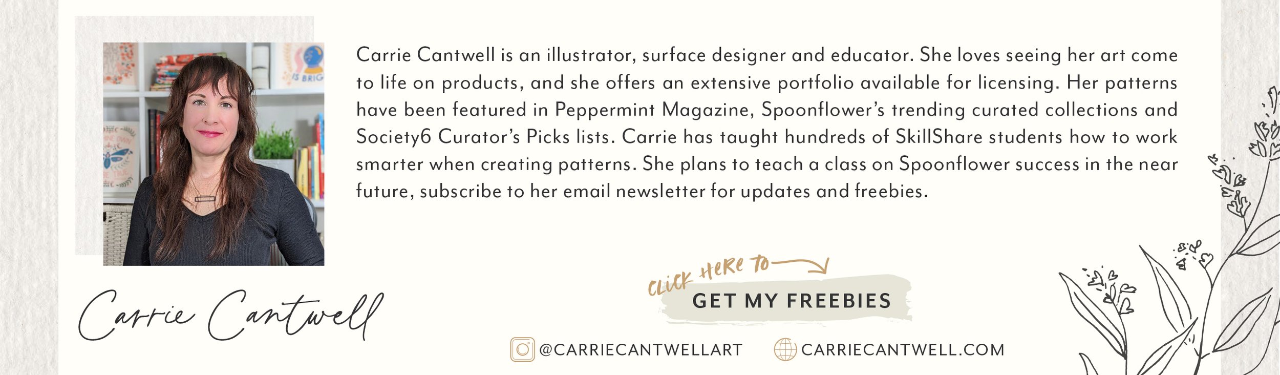 Segredos de sucesso de Spoonflower: padrões de impressão sob demanda, Carrie Cantwell