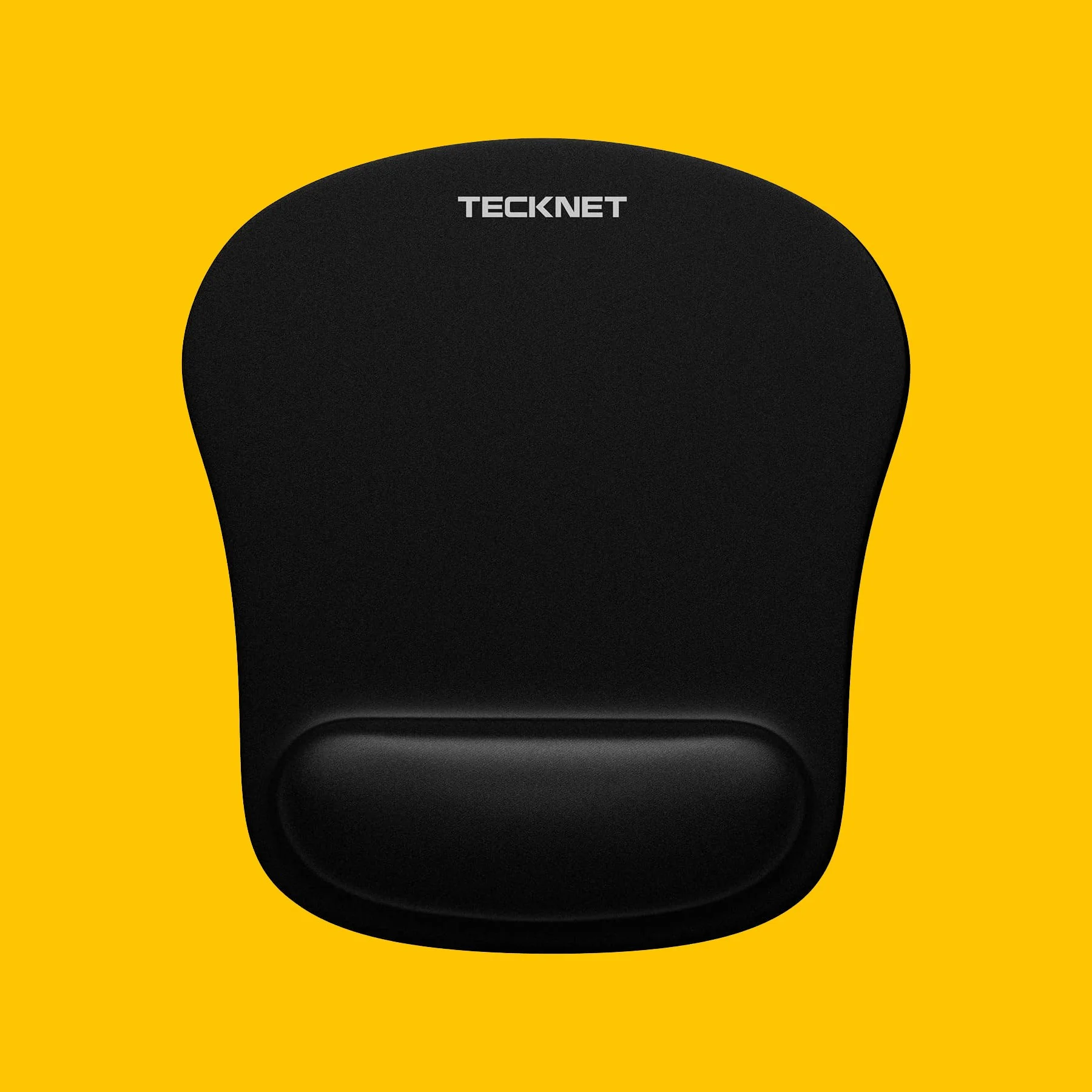 Black mouse pad with a gel wrist rest