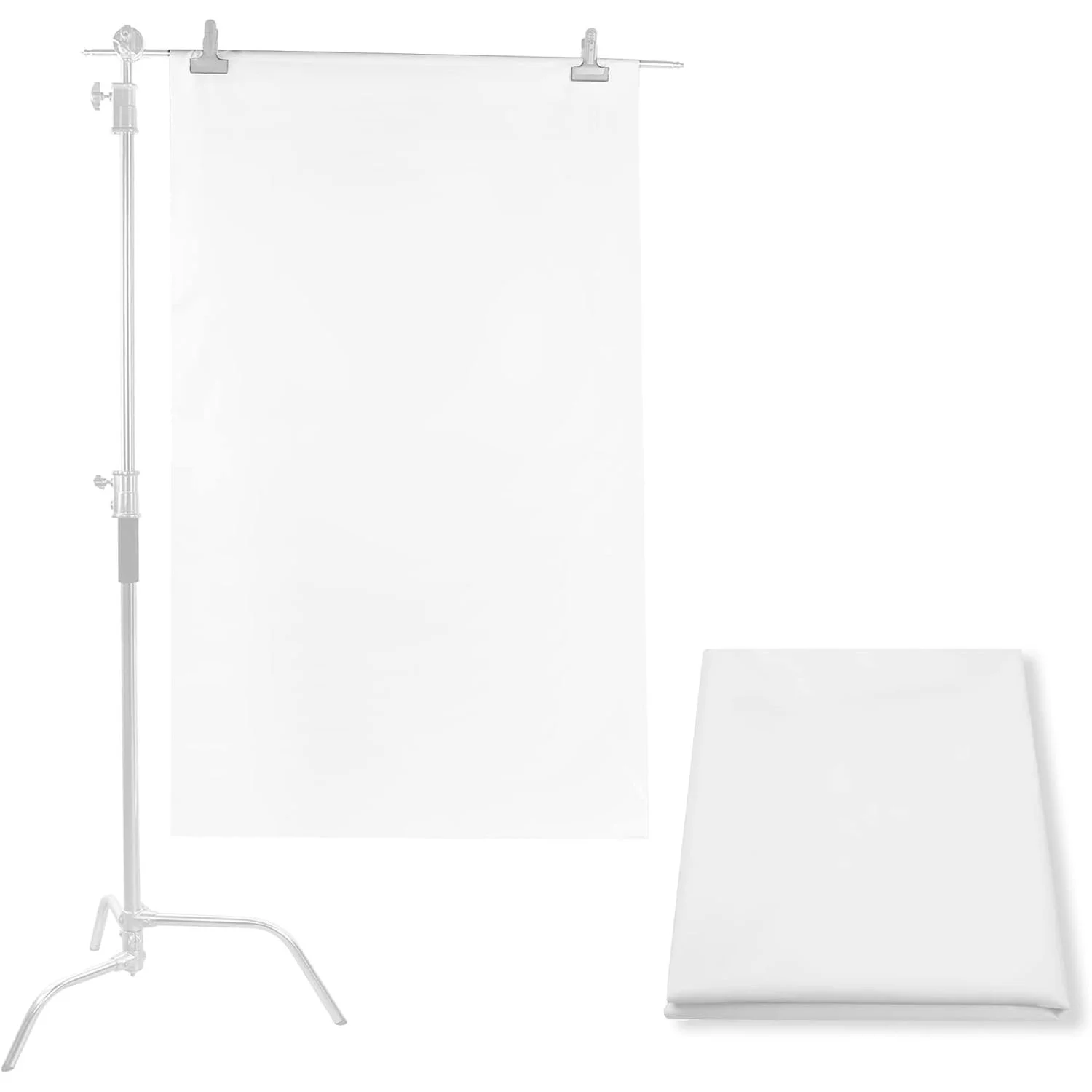 White light diffuser cloth on a stand