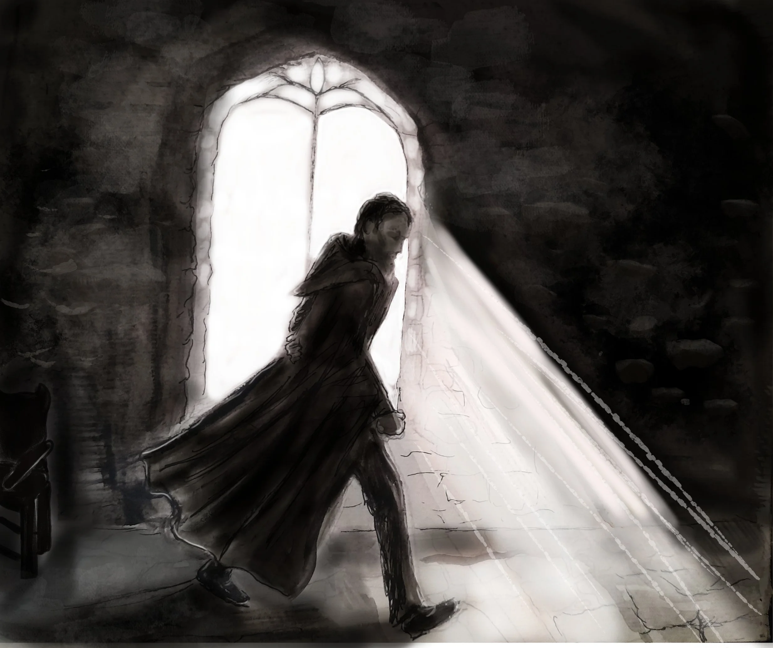 'Druid'
Hand painted ink & watercolour - finished digitally