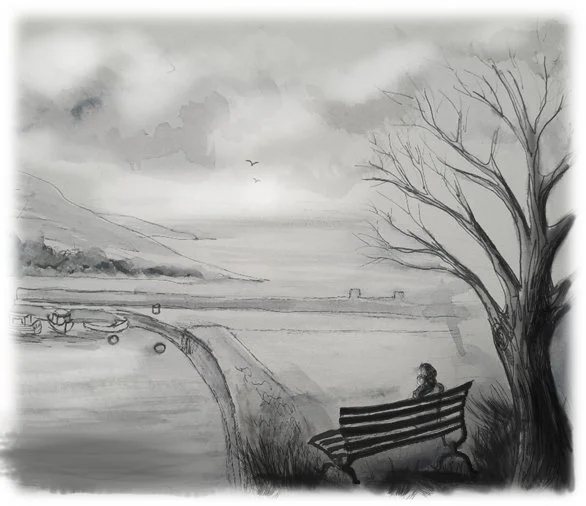 'The Bay'
Hand painted ink & watercolour - finished digitally