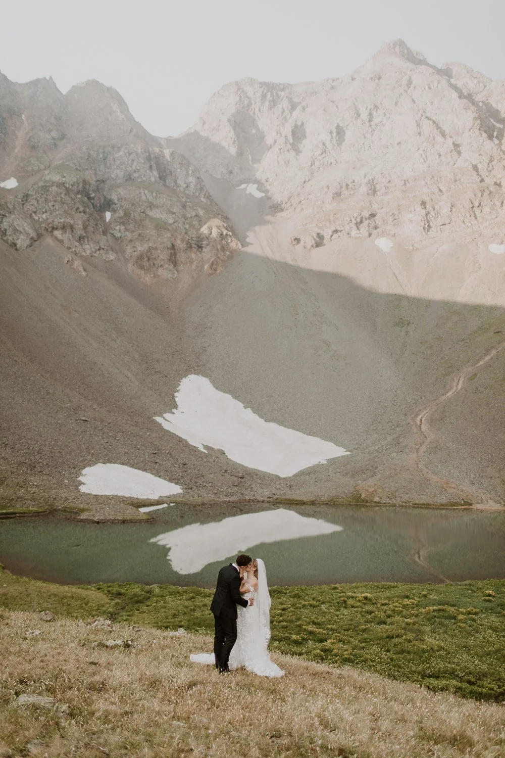 Couple eloping in a basin in Silverton Colorado