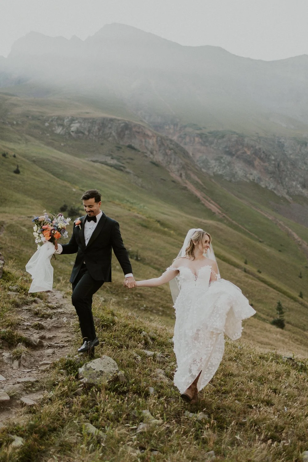 couple eloping in the san juan mountains