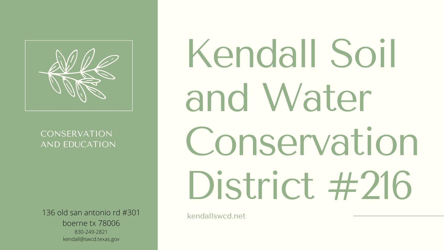 KENDALL SOIL AND WATER CONSERVATION DISTRICT