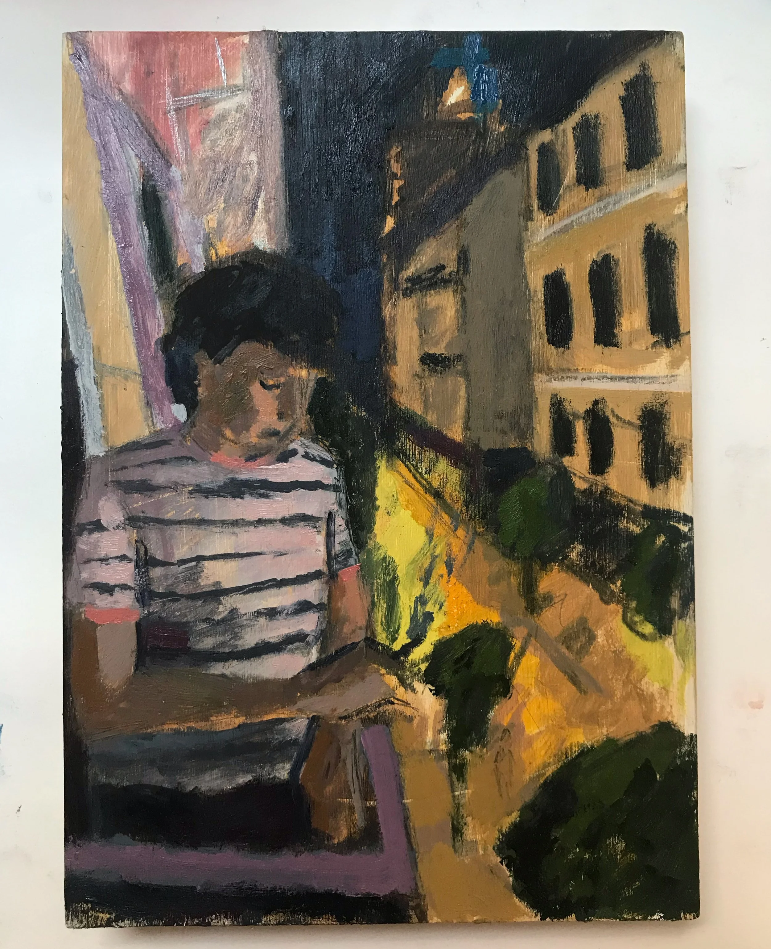 The Balcony, oil on board, 15x12cm, 2022.jpg
