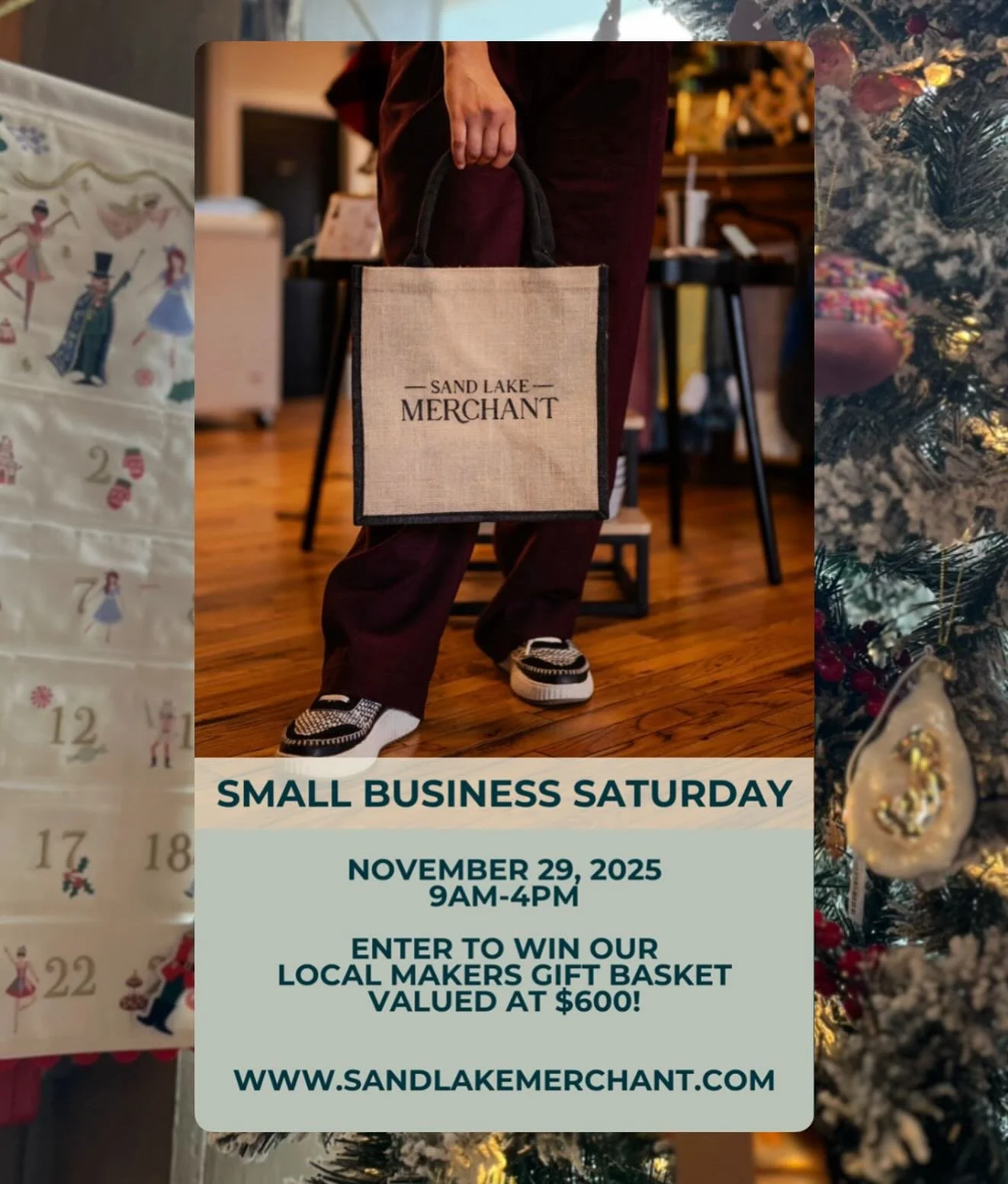 SMALL BUSINESS SATURDAY at SLM!! 
.
.
.
This year, in honor of Small Business Saturday, in addition to 2 floors of shopping 9am&mdash;4pm, SLM is holding our BIGGEST raffle yet!! 🎉💝
Every in-store purchase made on Small Business Saturday is an entr