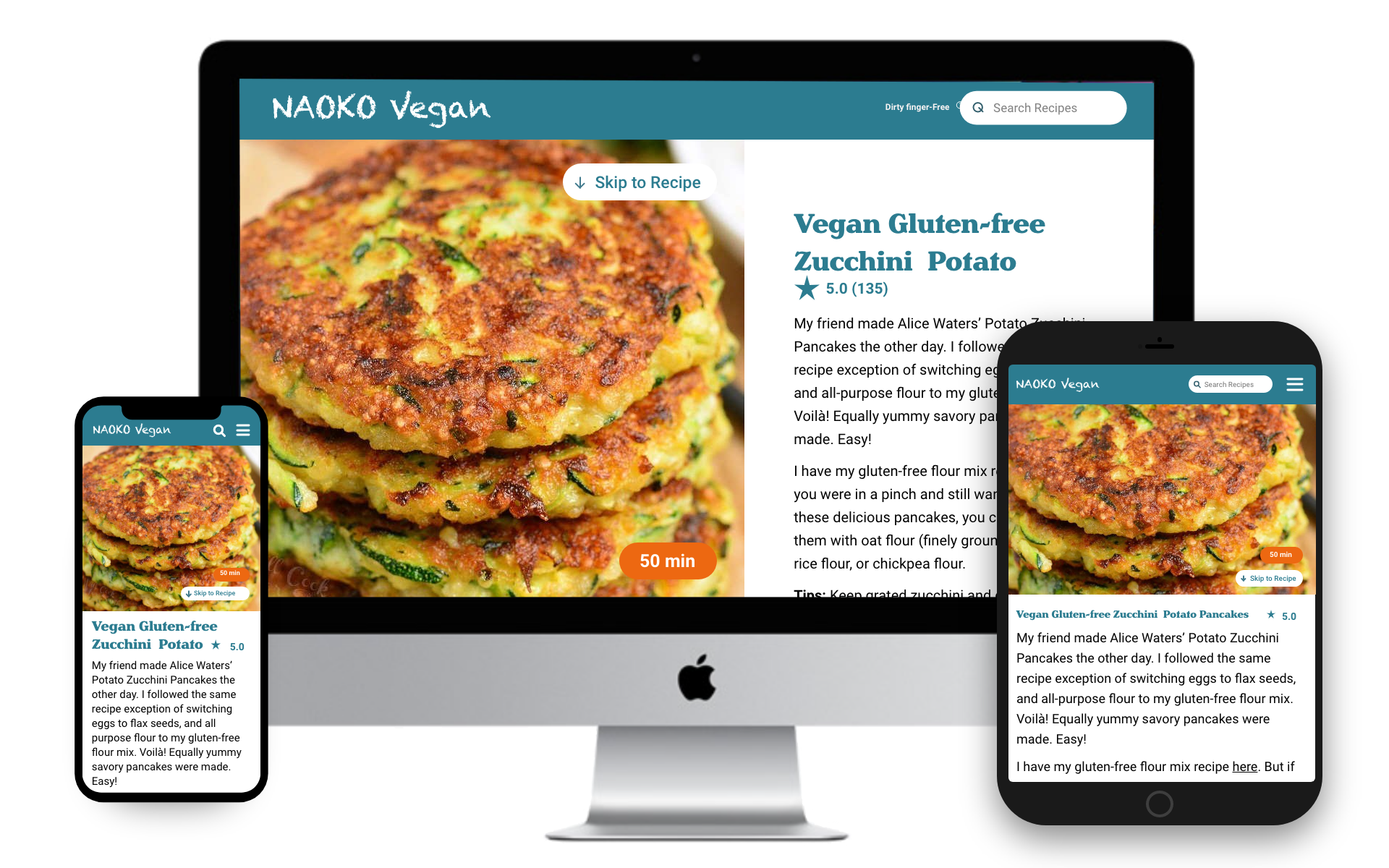 Naoko Vegan Responsive web design: Featured Recipe