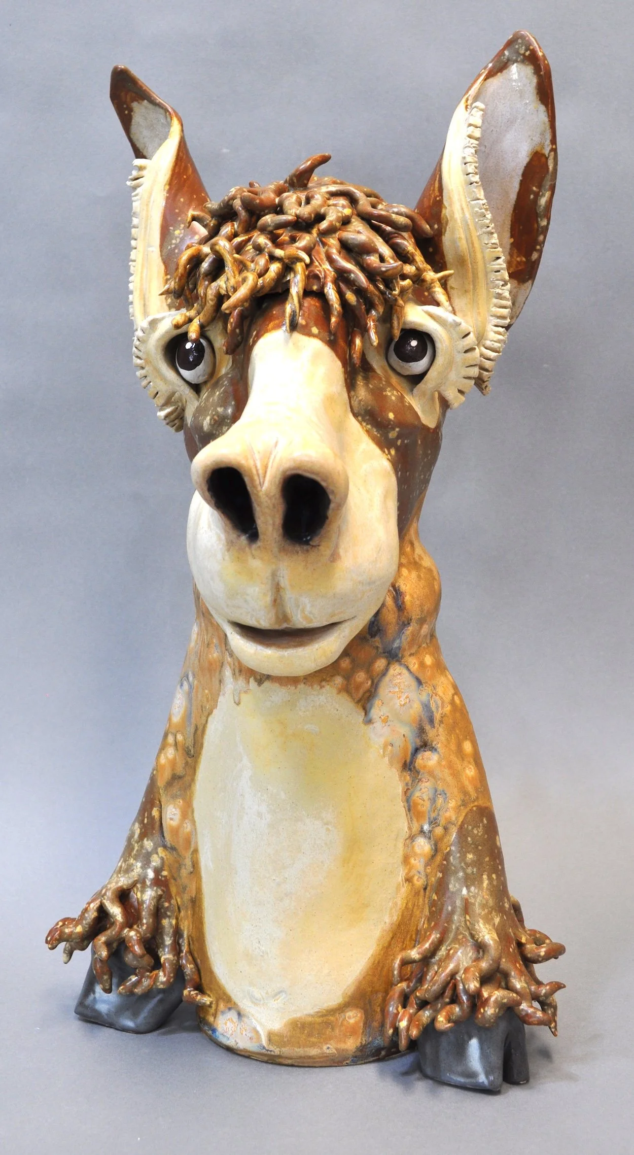 CHARLIE - 19"H 17"W 11"D. He is all slab construction in Stoneware