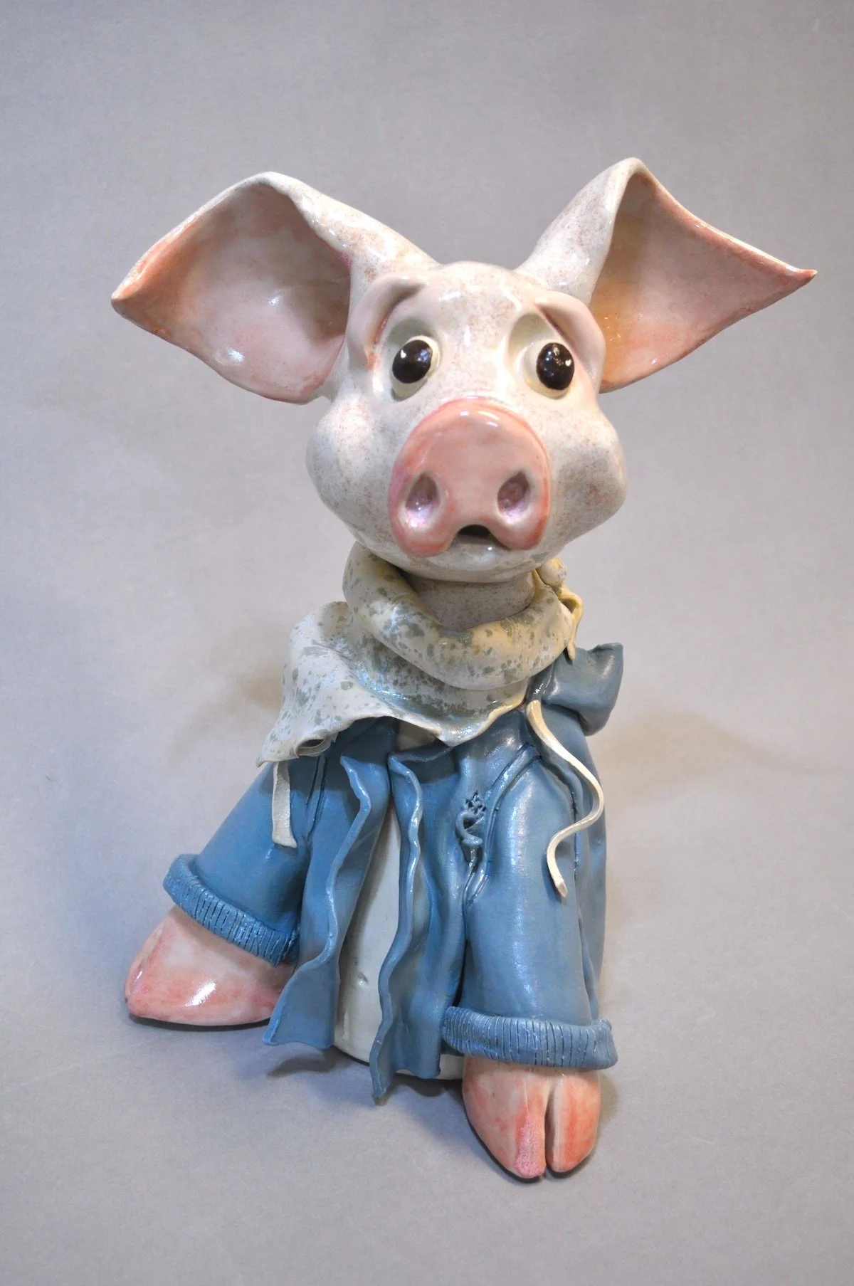 ROSIE - Mayco satin glazes and an Amaco Underglaze for her sweater.