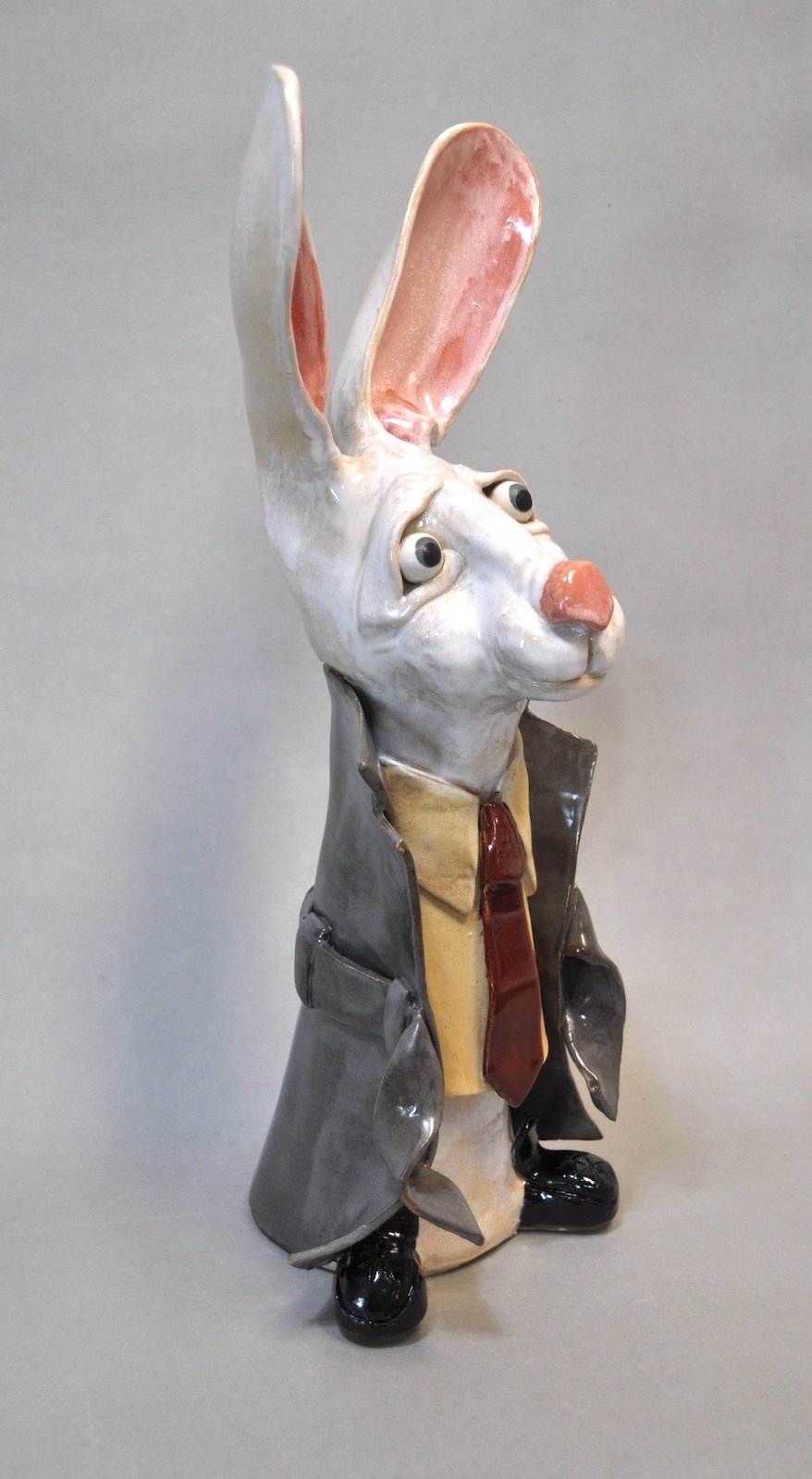 DUDLEY! Slab constrction with all Mayco Stoneware Satin glazes