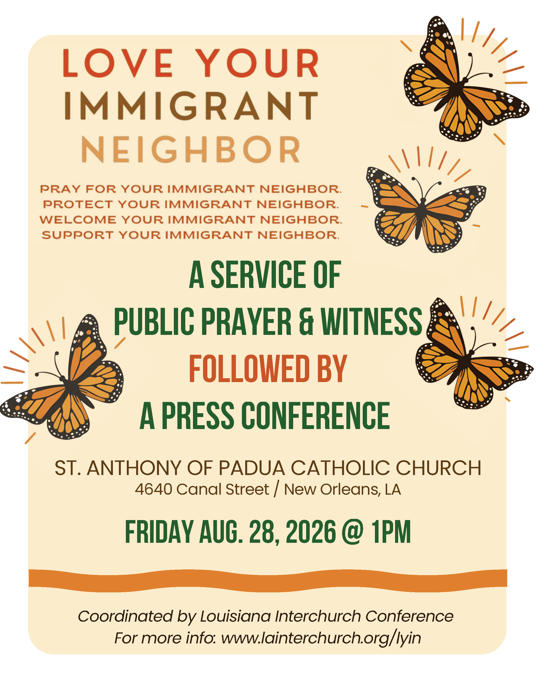 Prayer Service &amp; Press Conference for Katrina Immigrant Workers and their children