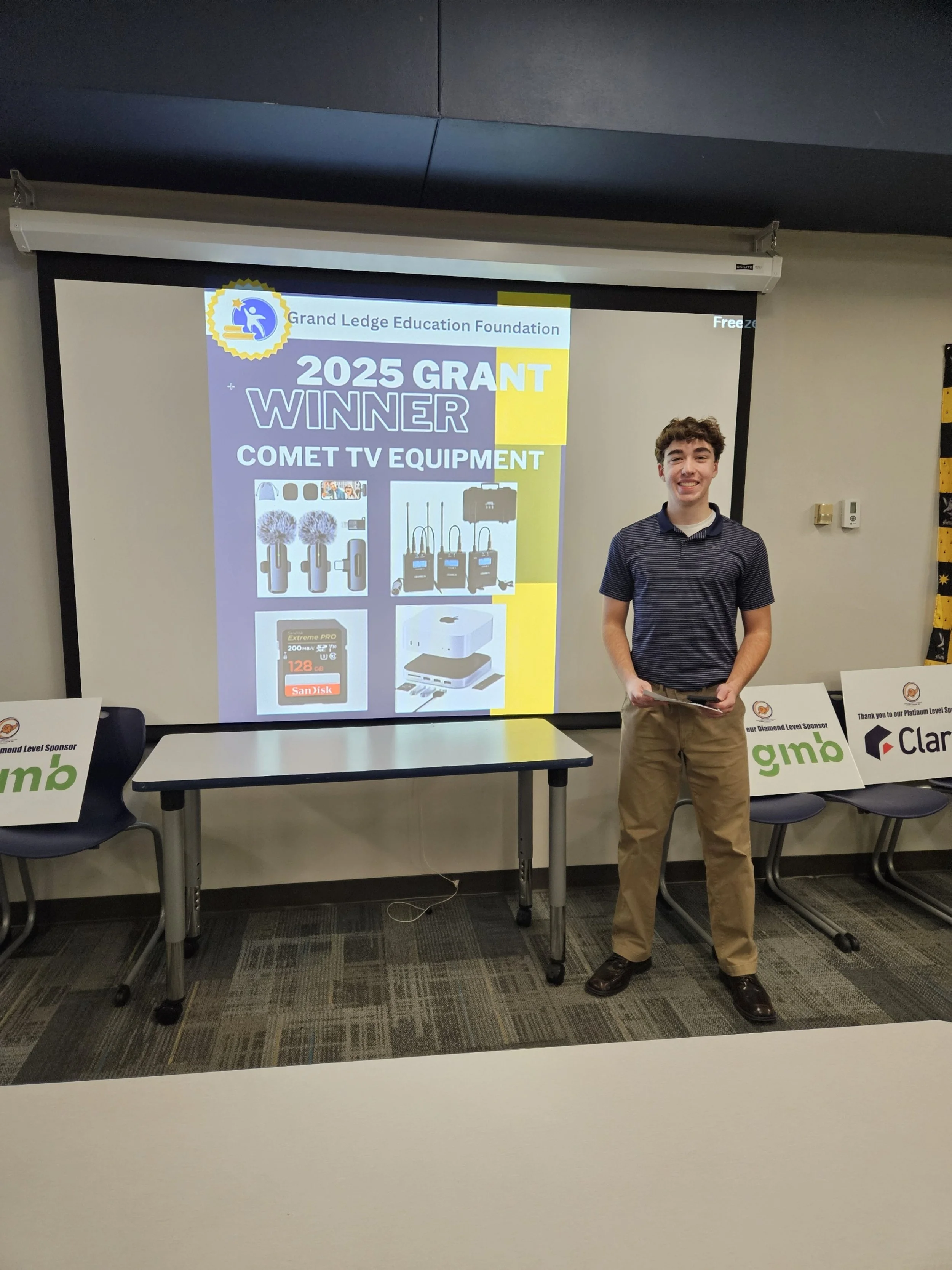 Comet TV Equipment

This grant purchases additional equipment for Comet TV. This will increase the quality of the weekly news production, allow the news team to successfully meet their deadlines, and deliver a quality production to our student body e