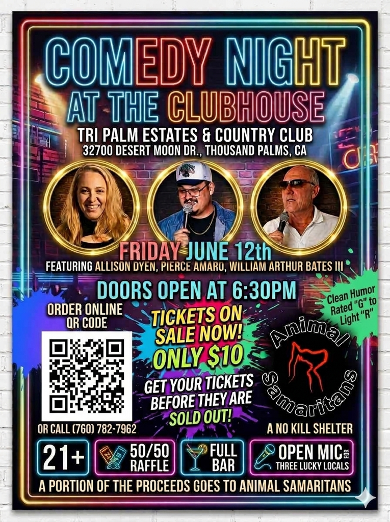 Comedy Night at the Clubhouse benefiting Animal Samaritans No Kill Shellter
