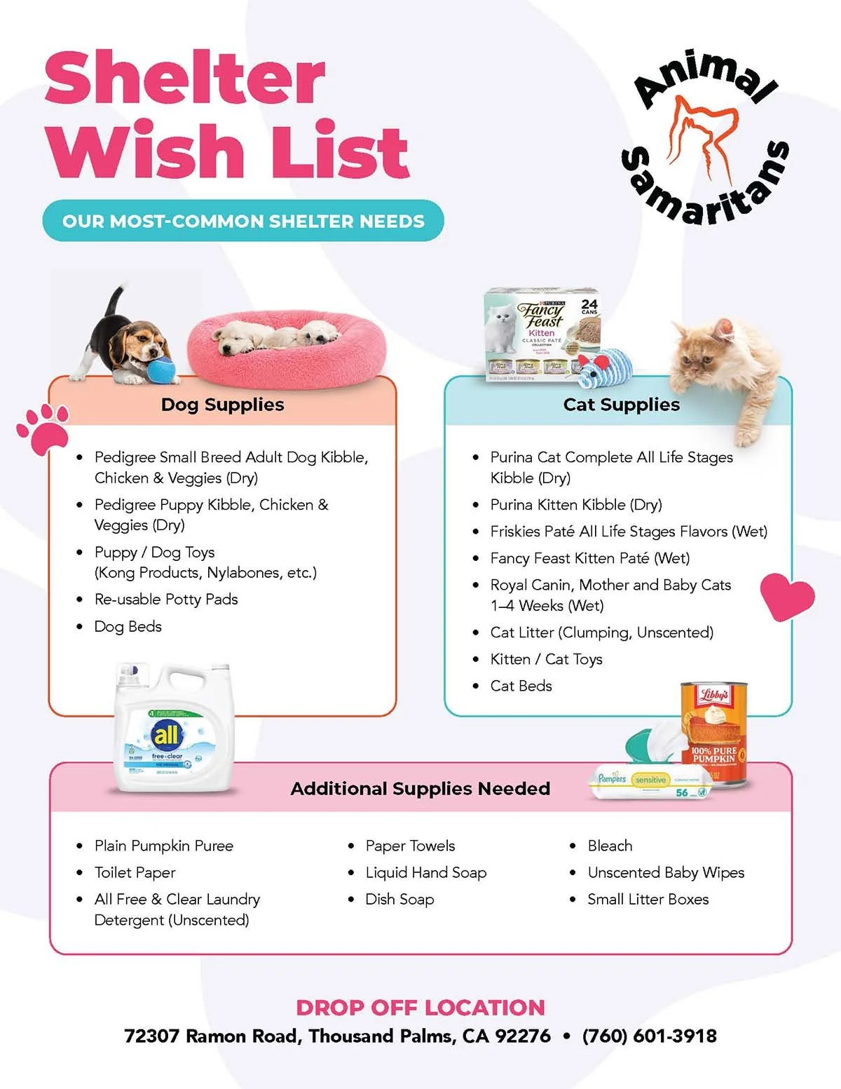 Shelter Wish List
