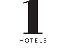 A logo with the number one and the word 'hotels' underneath.