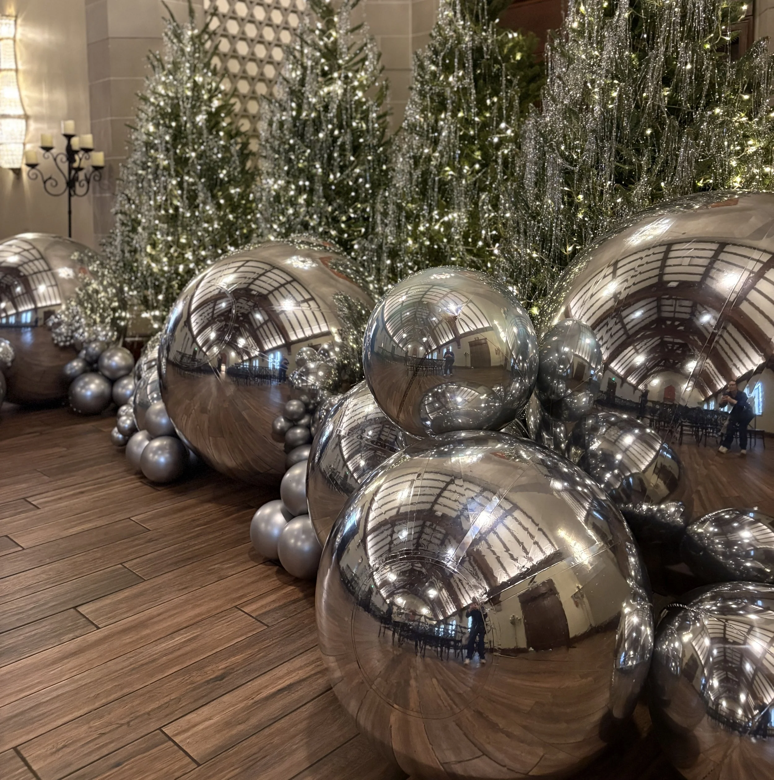 Giant mirror balls for corporate events