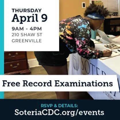 Have you been arrested or convicted of a crime?

SOTERIA IS OFFERING FREE RECORD EXAMINATIONS TO CELEBRATE SECOND CHANCE MONTH 

Soteria is hosting a Record Examination Day on April 9th from 9am - 4pm that is free to the public.  We will start the pr